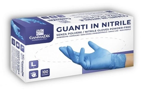 GUANTI NITRILE S/POLV M 100PZ
