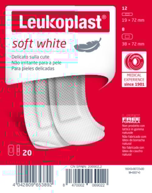 LEUKOPLAST SOFT WHITE 20PZ ASS