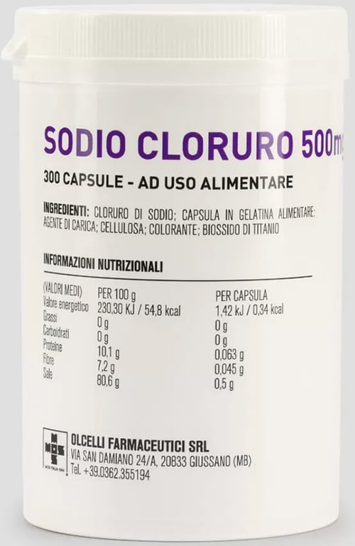SODIO CLORURO 300CPS 500MG OLCEL