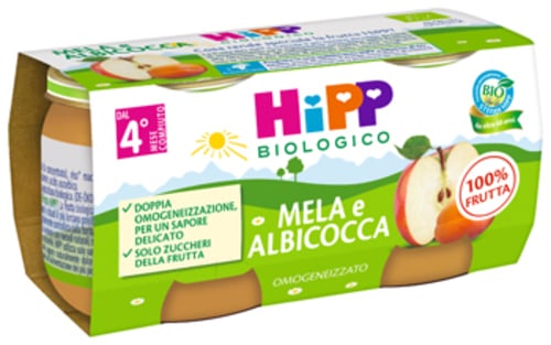 HIPP OMOG ALBICOCCA/MELA 2X80G
